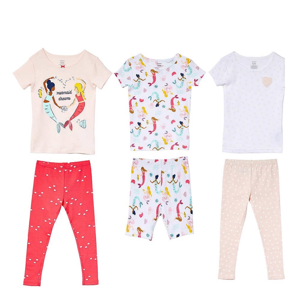 NWT Carter's 6-piece Cotton PJ, Mermaid